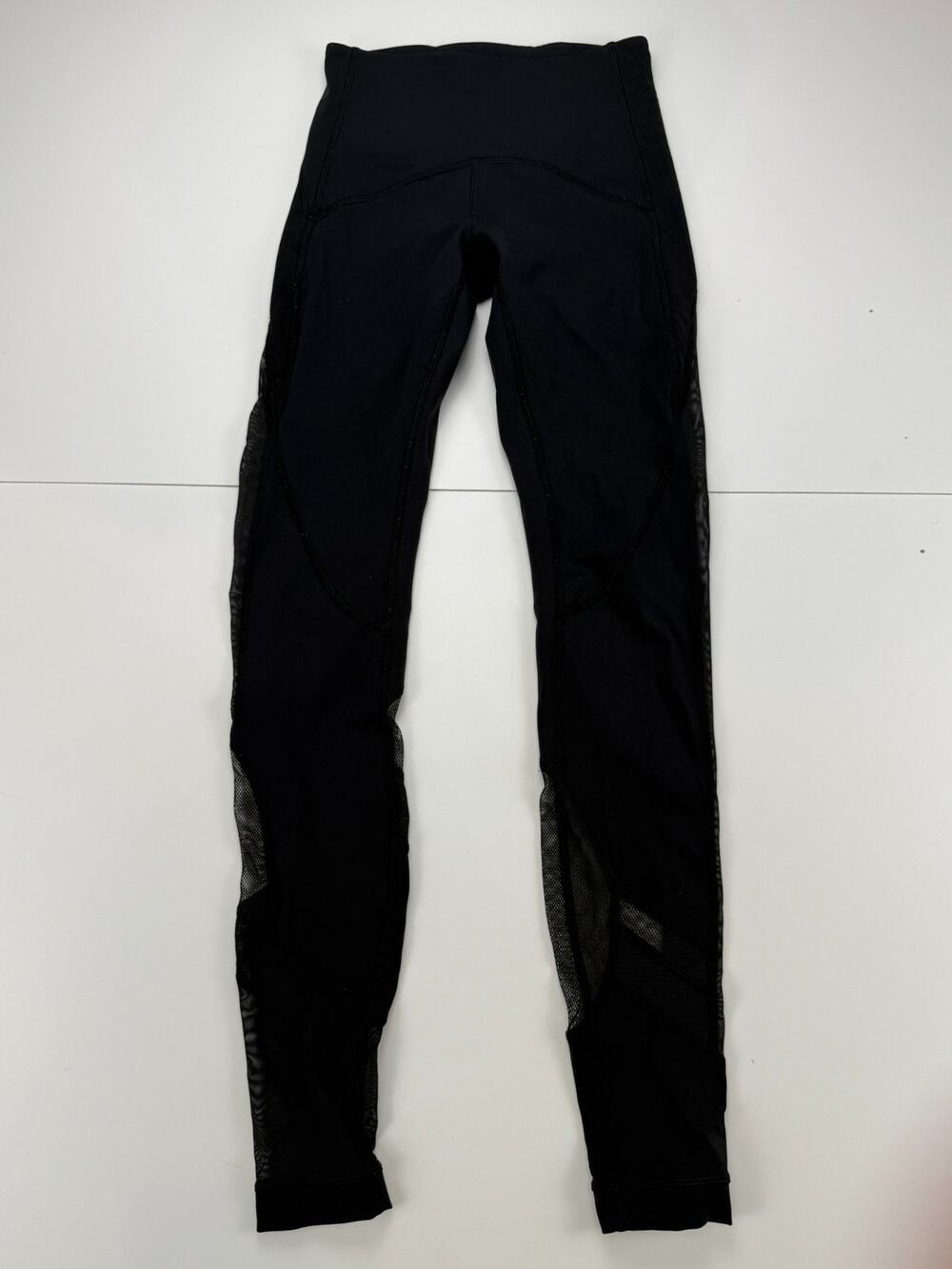 Lululemon Wunder Under High Rise Tech Mesh Leggings Womens 4 Black Rare